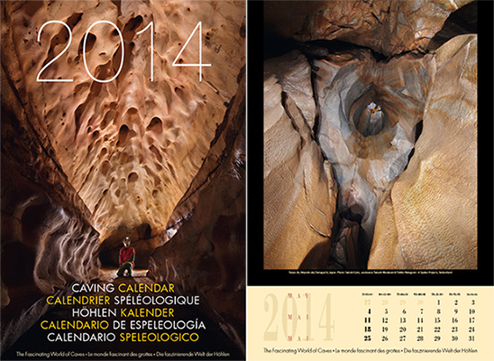 ケイビングカレンダー2014年版 表紙と写真